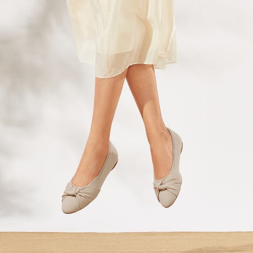 Vivaia Almond-toe Knotted Flats In Gold