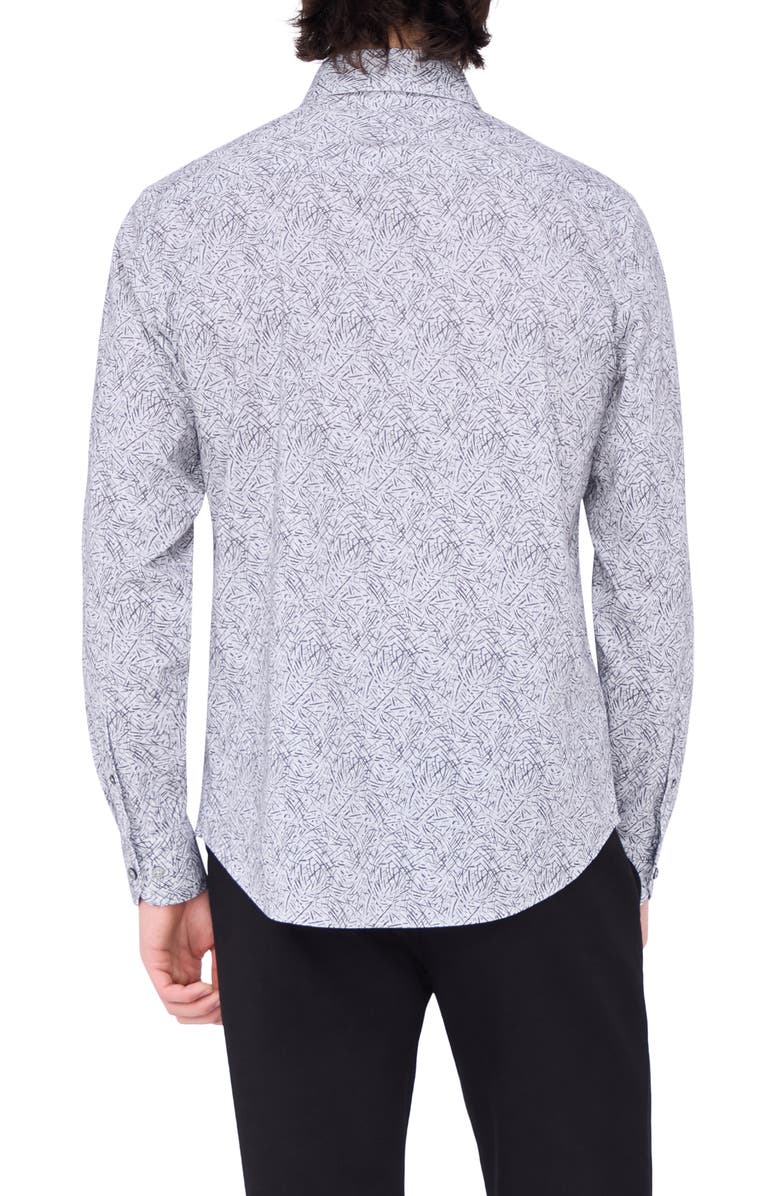 Bugatchi James OoohCotton<sup>®</sup> Abstract Print Button-Up Shirt, Alternate, color, Zinc