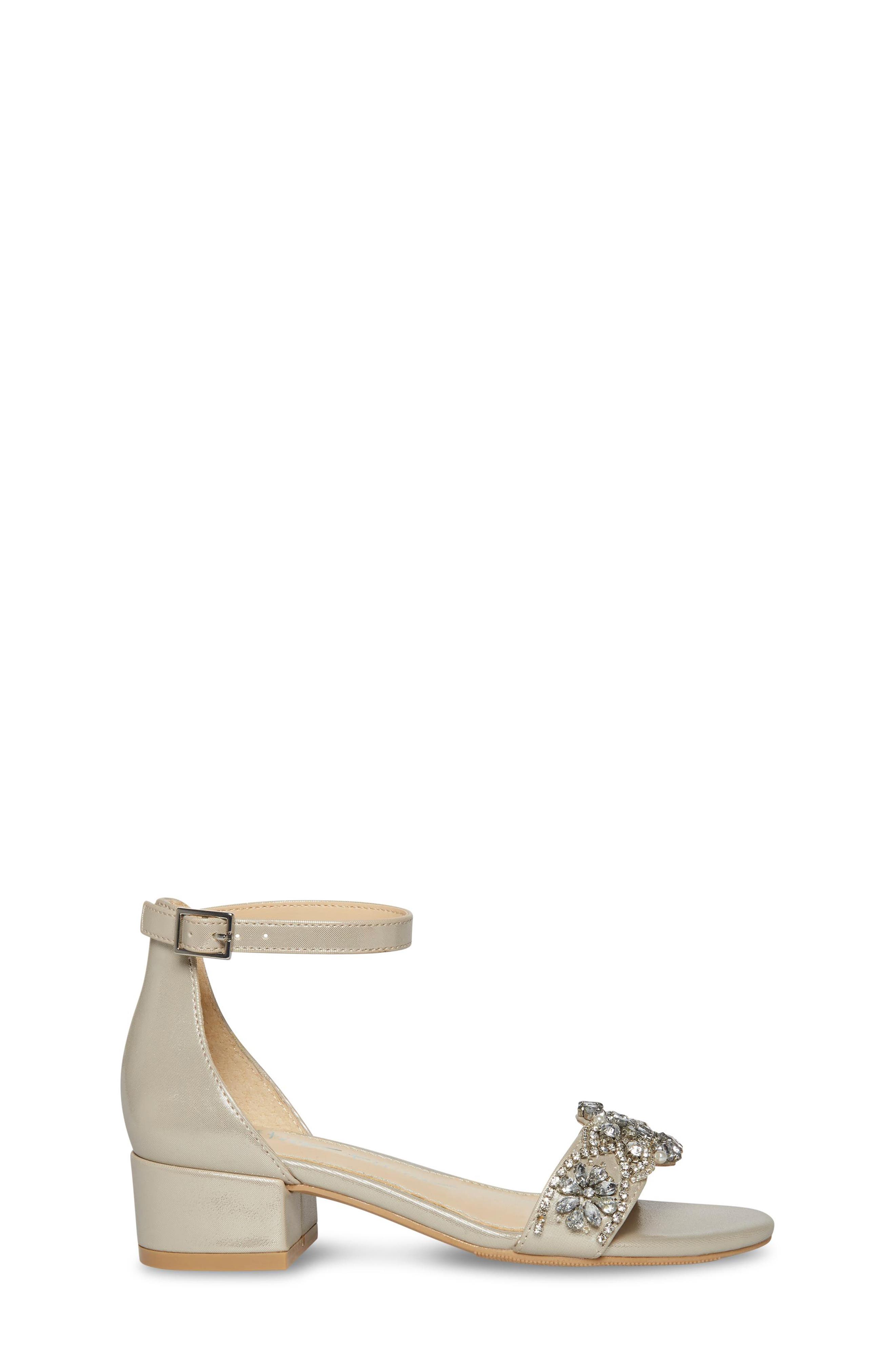 Betsey Johnson Crystal Ankle Strap Sandal, Alternate, color, 