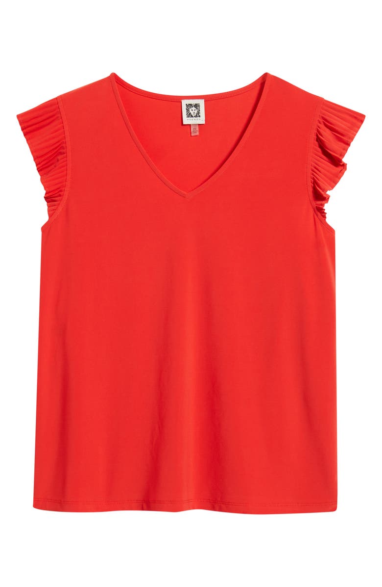 AK ANNE KLEIN Pleated Sleeve Top, Alternate, color, Begonia Red
