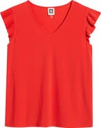 AK ANNE KLEIN Pleated Sleeve Top