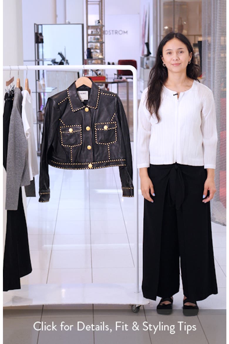 Winsome Studded Crop Leather Jacket video