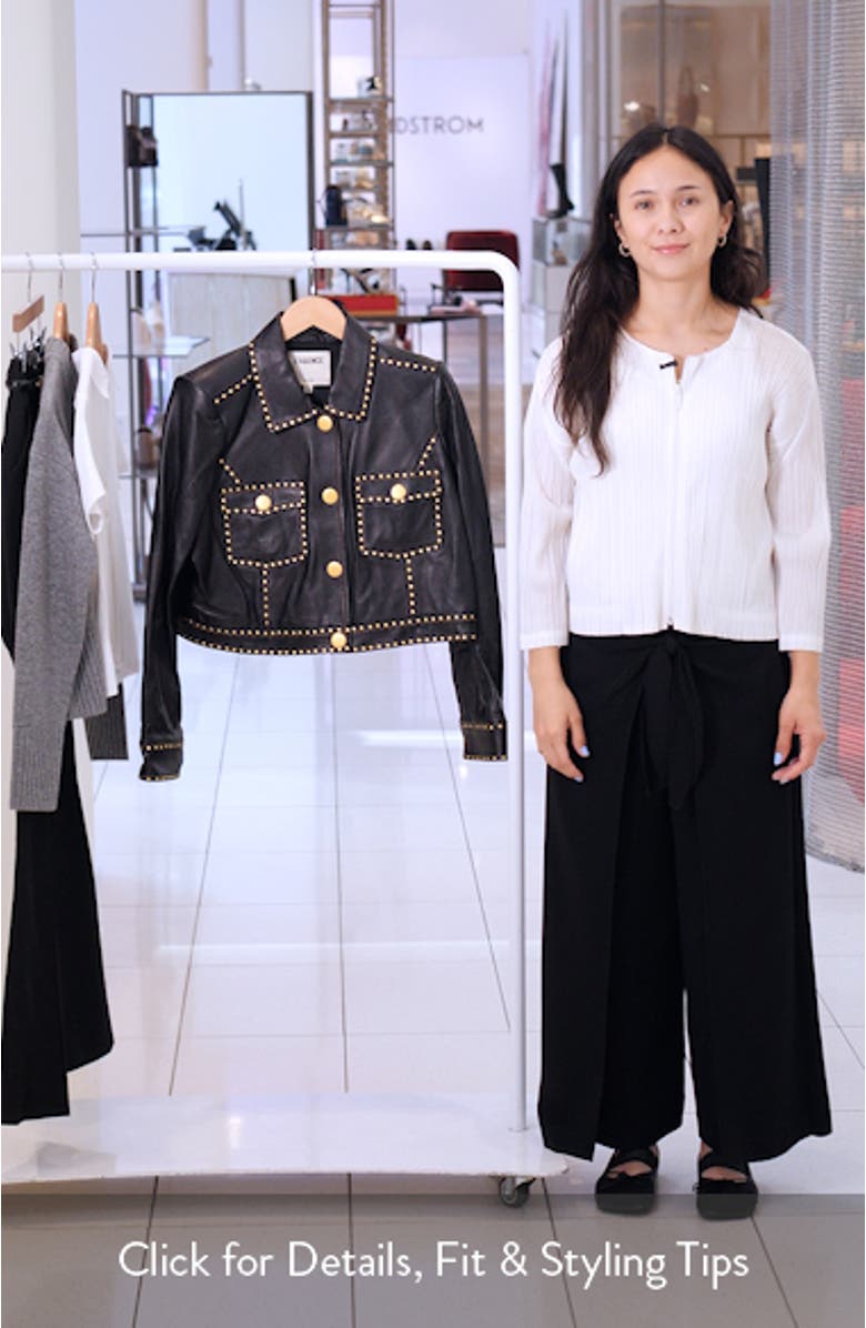 Winsome Studded Crop Leather Jacket, sales video thumbnail