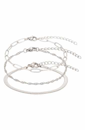 Set of 3 Tarnish Resistant Chain Bracelets