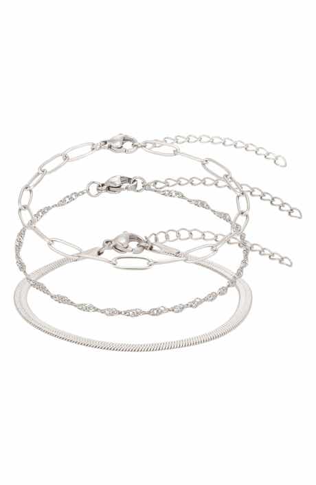 Set of 3 Tarnish Resistant Chain Bracelets