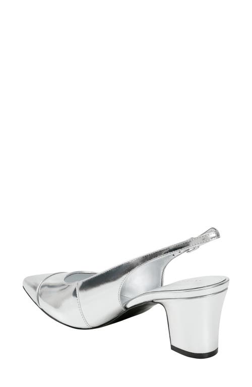 Marc Fisher Ltd Blakeley Slingback Pointed Toe Pump In Metallic Silver