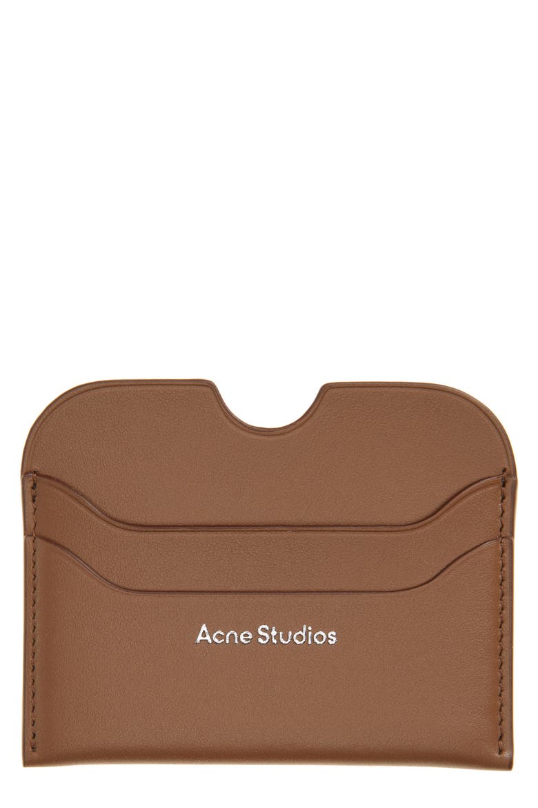 Large Elmas Leather Card Holder, Main, color, CAMEL BROWN