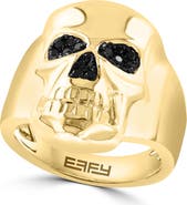 EFFY Men's Black Spinel Skull Ring