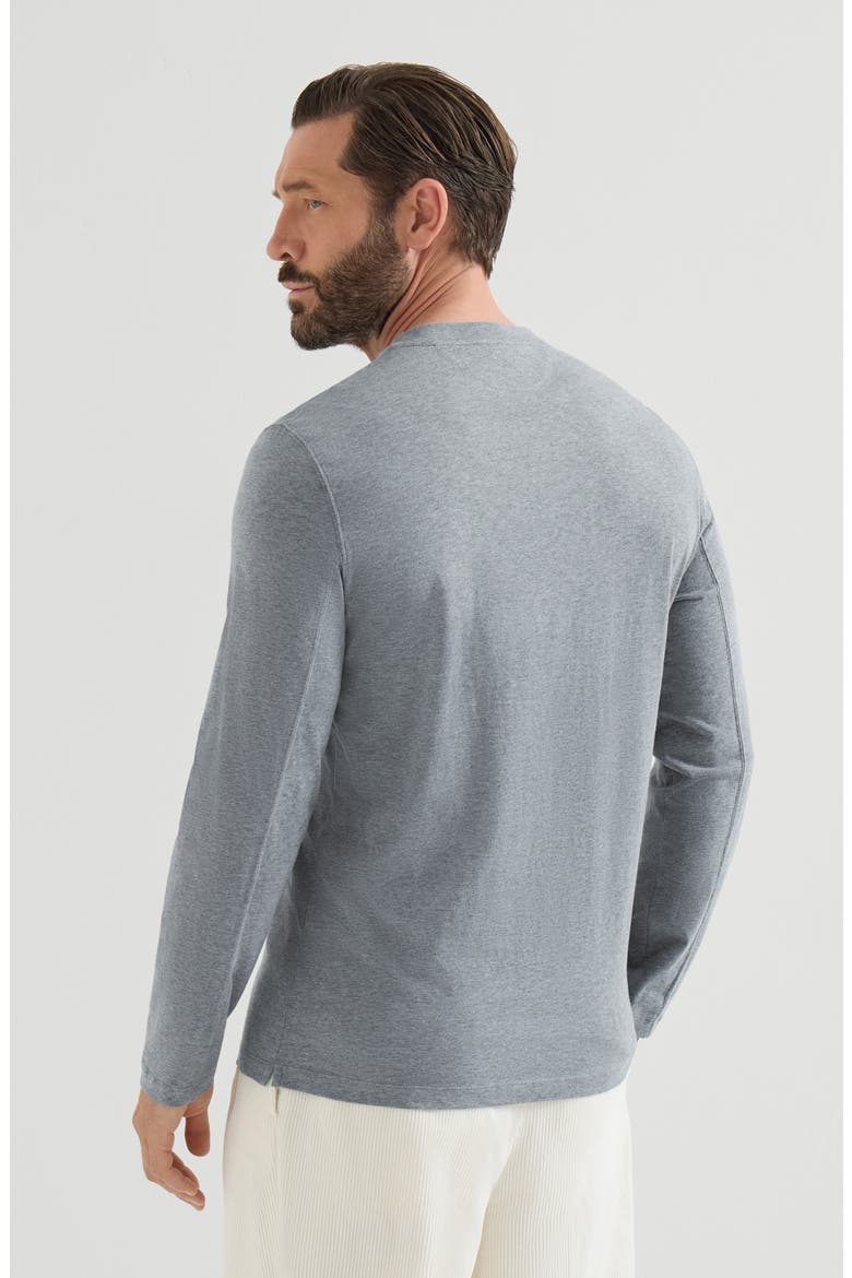 Cotton jersey long sleeve crew neck T-shirt, Alternate, color, Grey