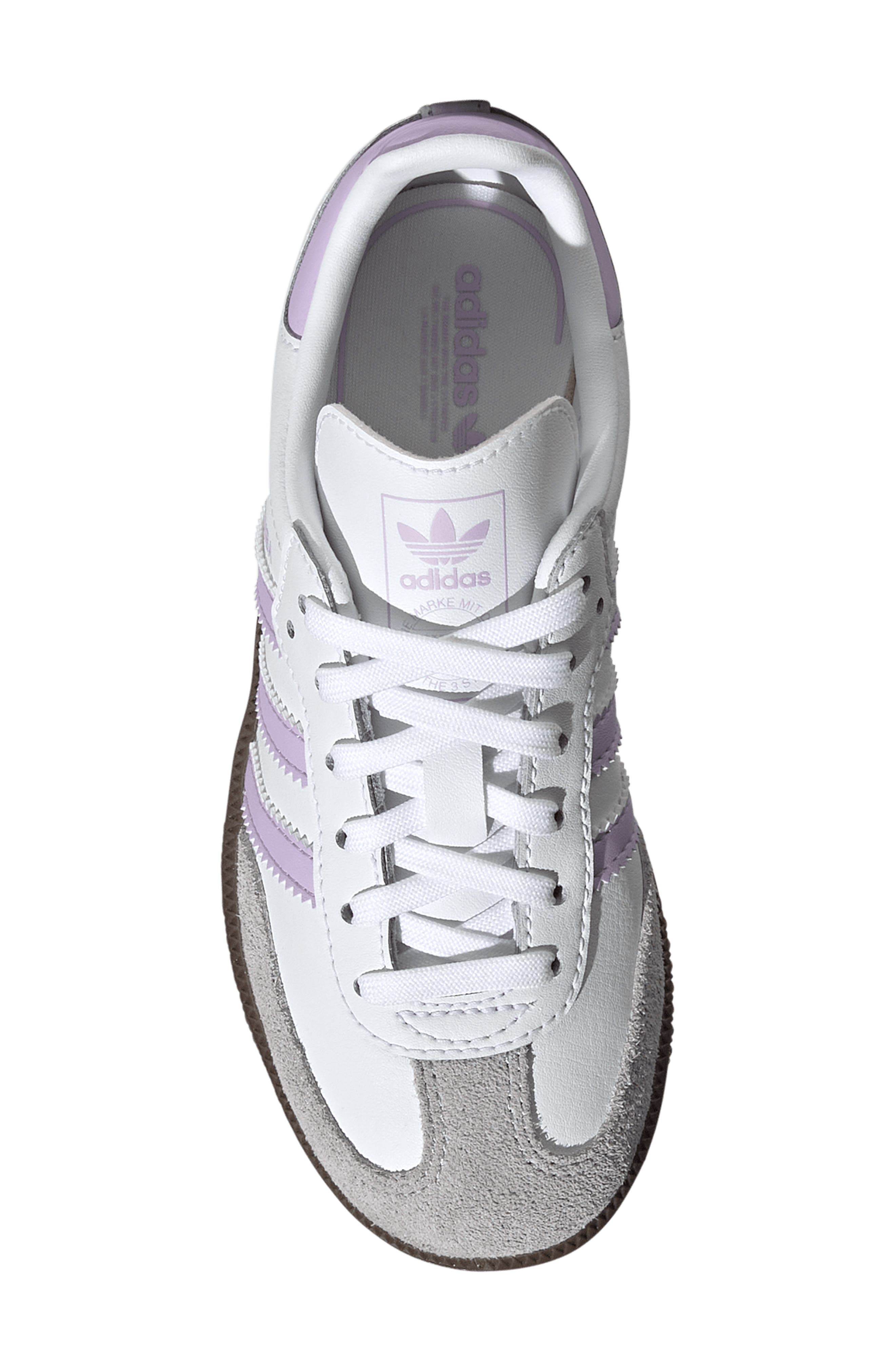 adidas Kids' Samba OG Sneaker, Alternate, color, White/ Powder Plum/ Gum