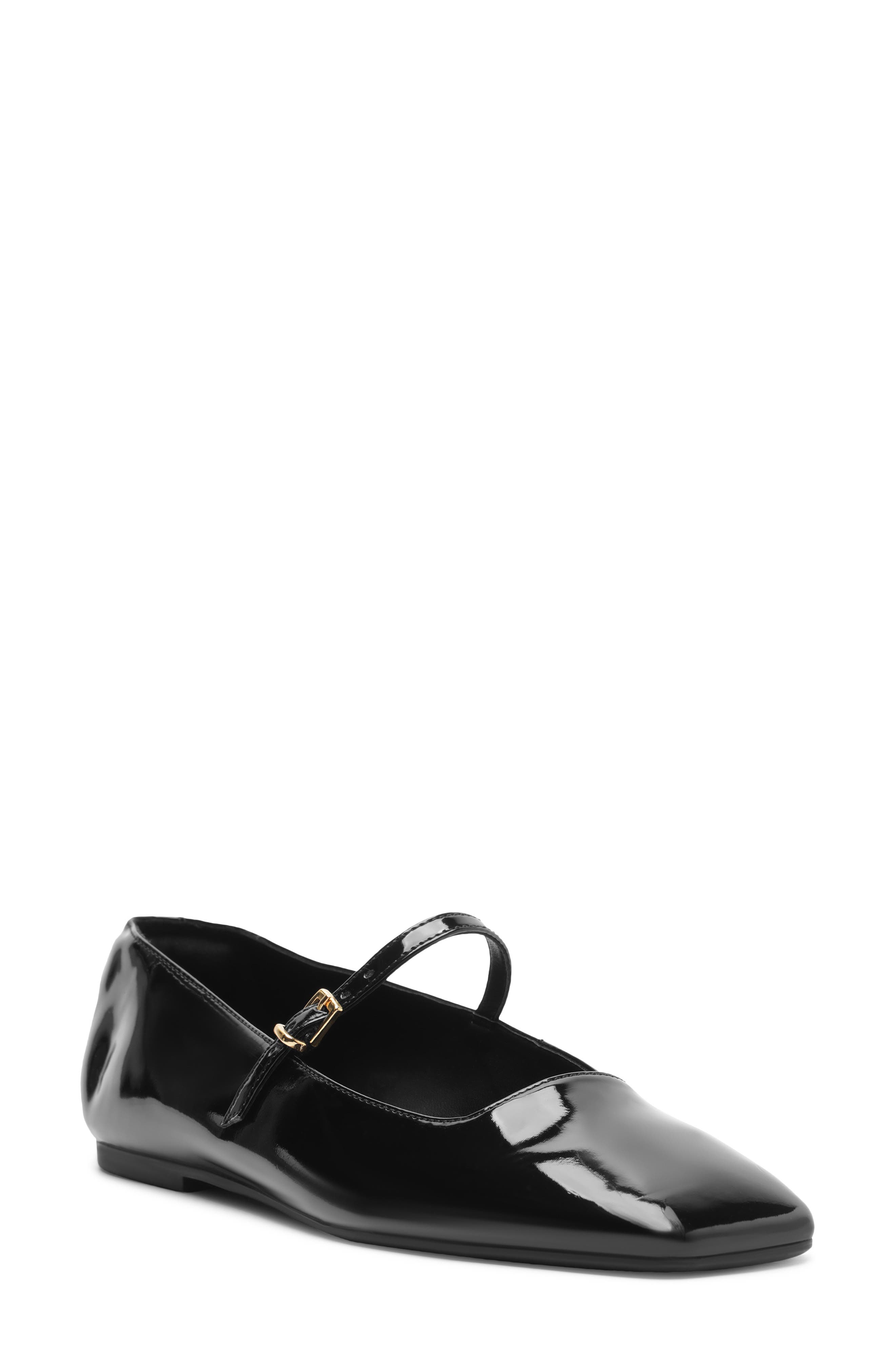 Arezzo Tori Genuine Calf Hair Mary Jane Flat, Main, color, Black