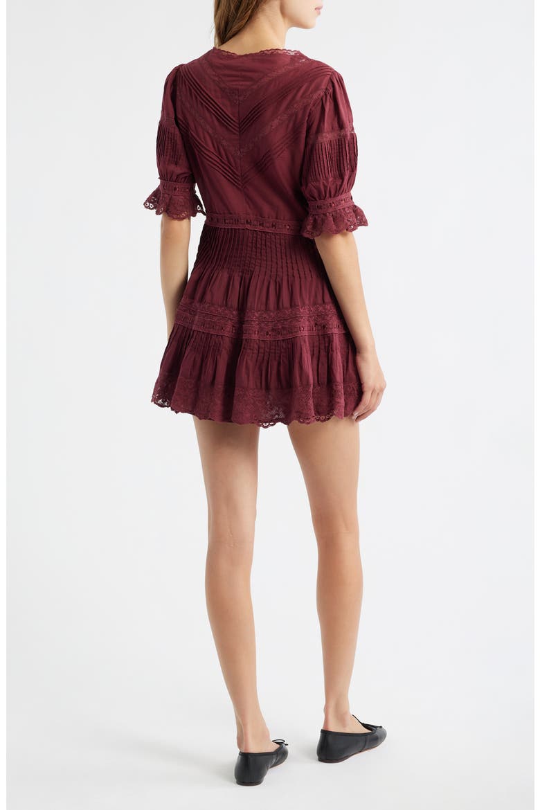 Lilias Lace Cotton Minidress, Alternate, color, SPICED BERRY