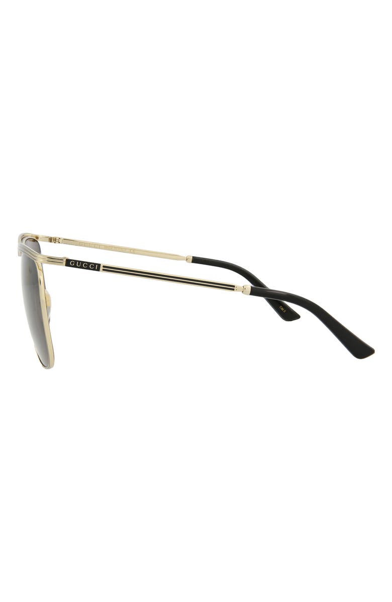 Gucci 62mm Oversize Square Sunglasses, Alternate, color, Gold Gold Grey