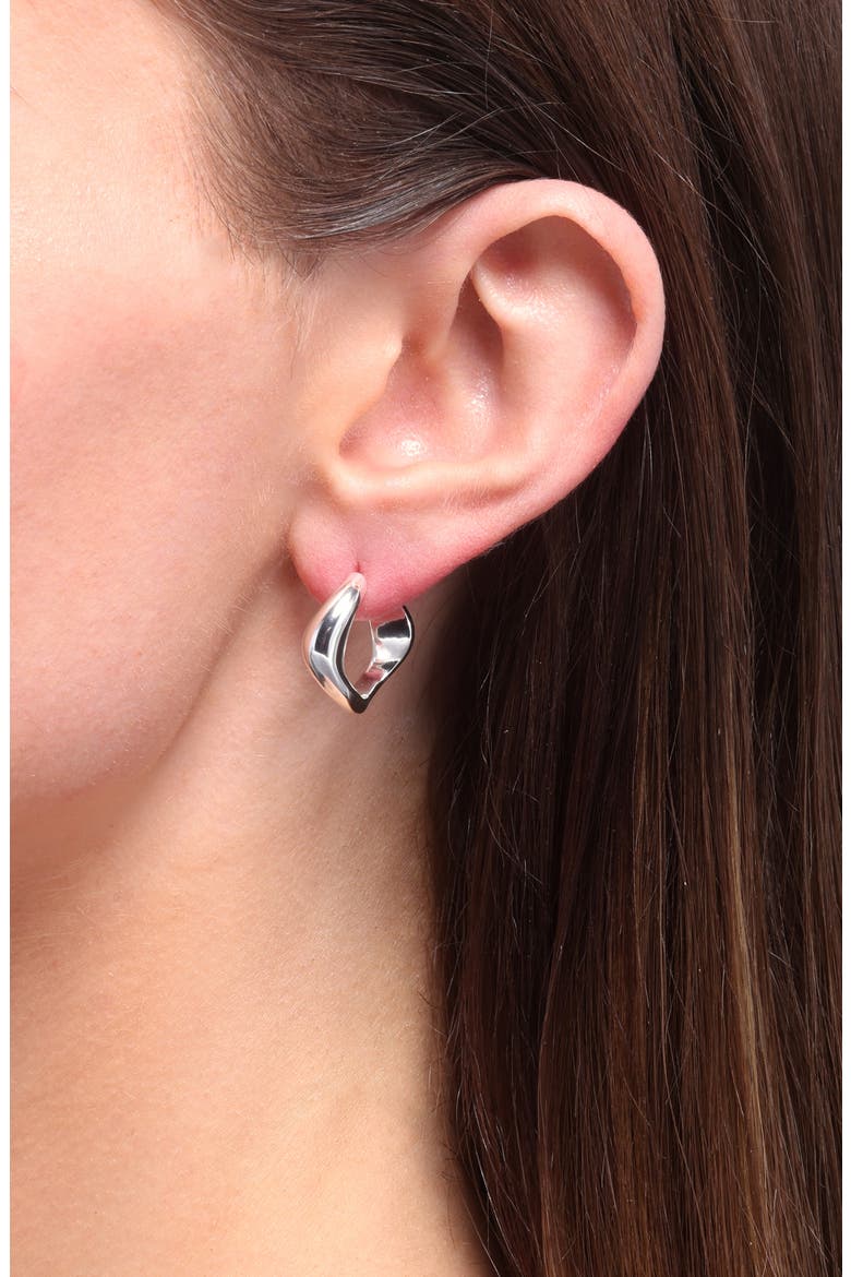 Mini Twisted Hoop Earrings, Alternate, color, LIGHT SILVER OX