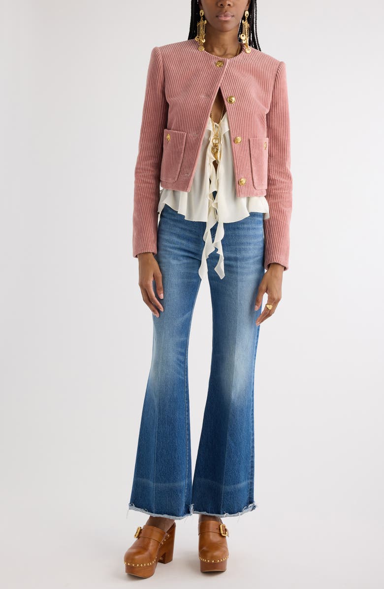 Chloé Crop Corduroy Jacket, Alternate, color, 
