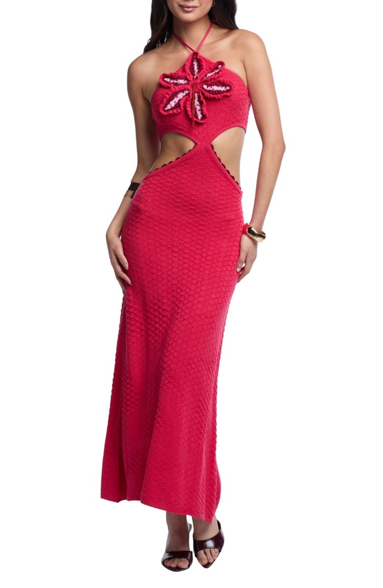 Capittana Carla Crochet Flower Cover-Up Dress, Main, color,