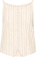 ICHI Sleeveless Linen Blend Top