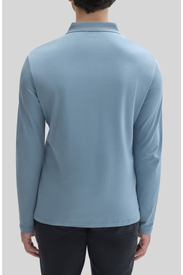 Georgia Long Sleeve Pima Cotton Polo, Alternate, color, HERON BLUE