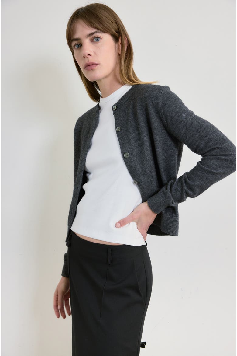 Classic Crew Wool Cardigan, Alternate, color, Charcoal