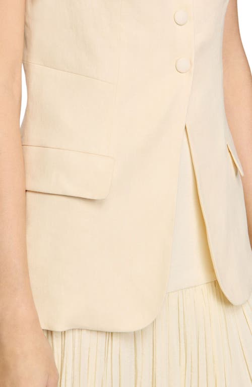 Sandro Sleeveless Jacket In Ecru