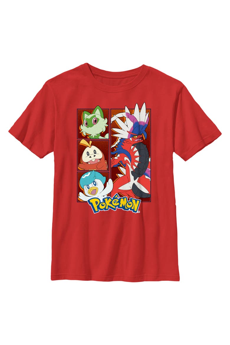 Boy's Pokemon Koraidon Group  Graphic T-Shirt, Main, color, Red