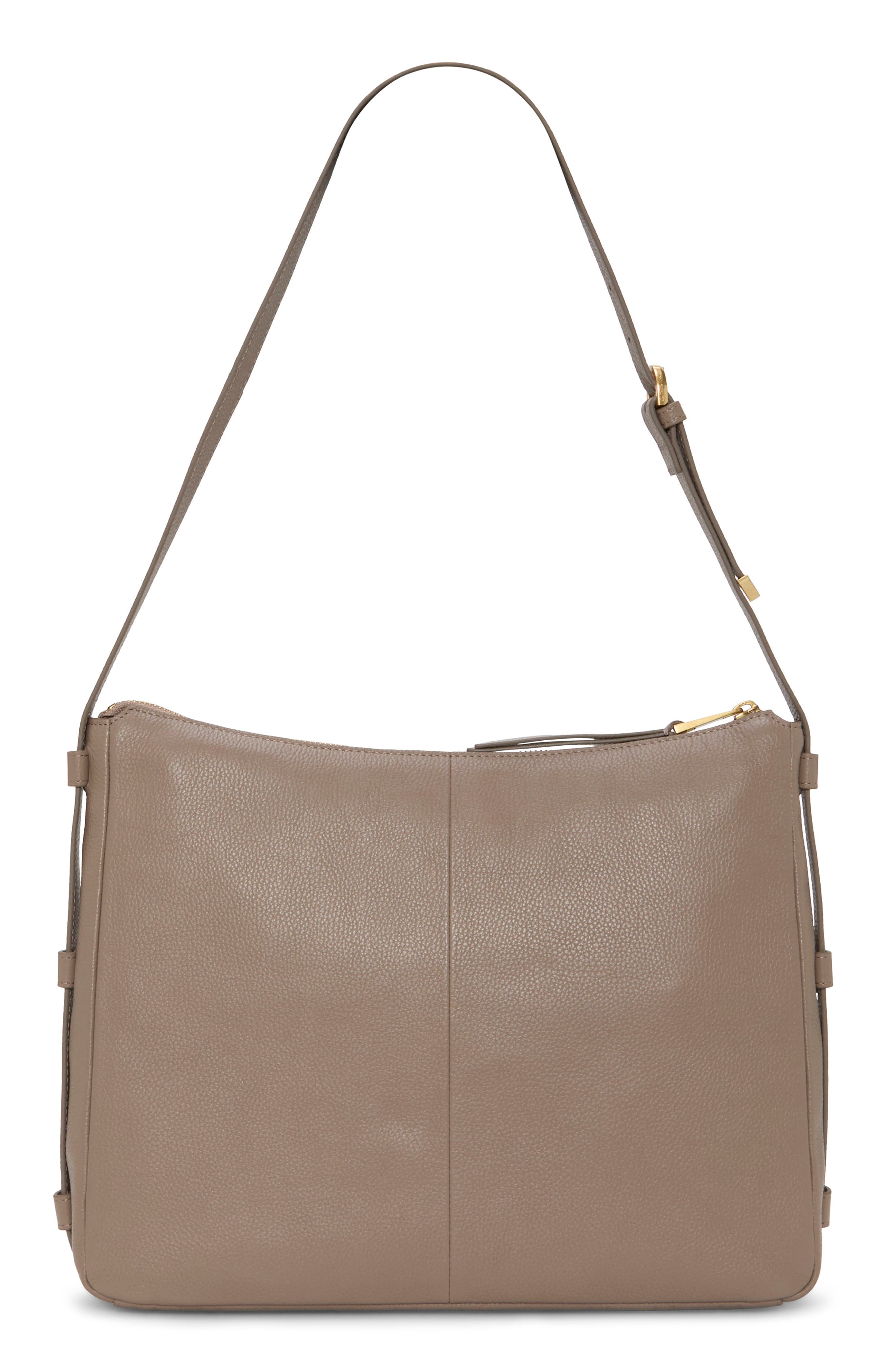 Noemi Leather Shoulder Bag, Alternate, color, DARK BEIGE