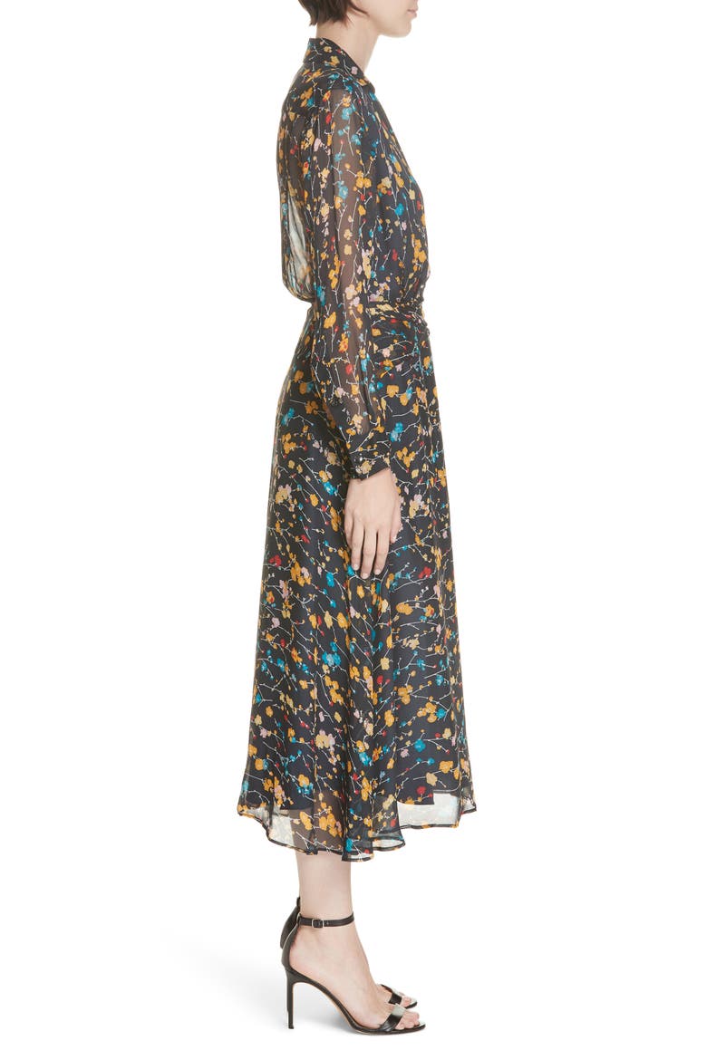 Vivienne Silk Midi Dress, Alternate, color, ECLIPSE MULTI