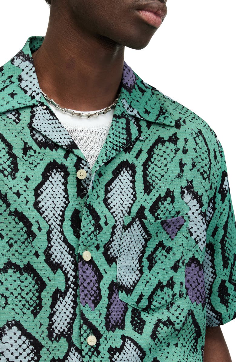 AllSaints Serpenz Camp Shirt, Alternate, color, 