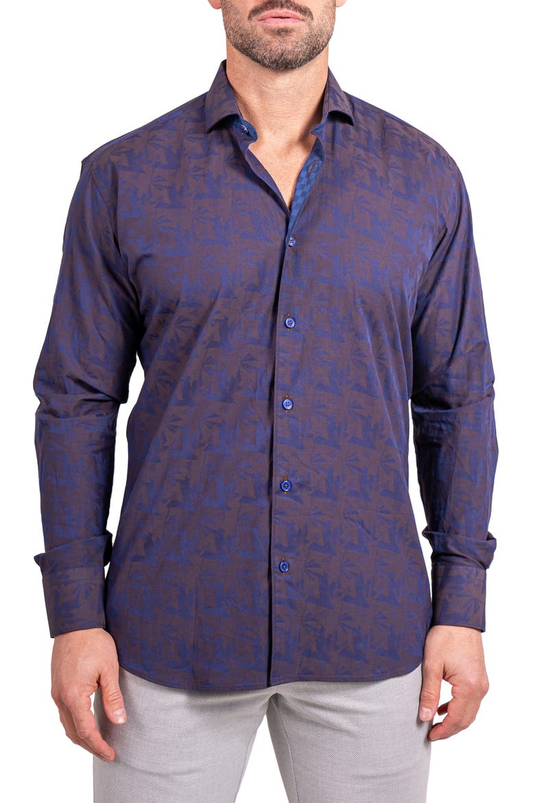 Einstein Ascension Contemporary Fit Button-Up Shirt, Main, color, BLUE