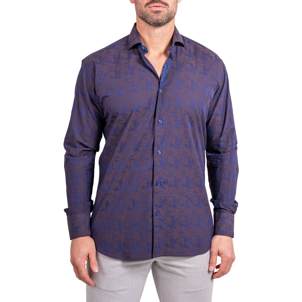 Maceoo Einstein Ascension Contemporary Fit Button-up Shirt In Blue