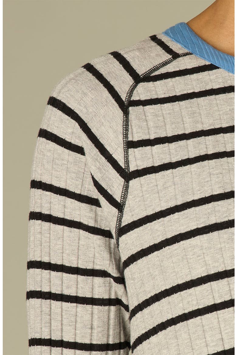 Stripe Rib Top, Alternate, color, HEATHER GREY/ PACIFIC BLUE