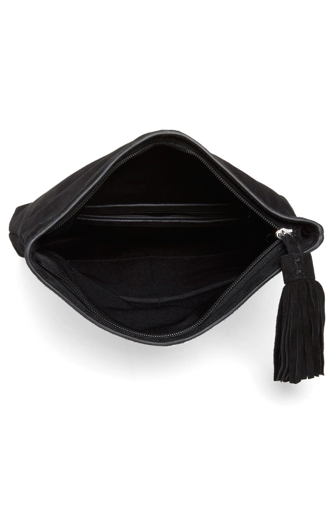 Leith Suede Clutch, Alternate, color, 