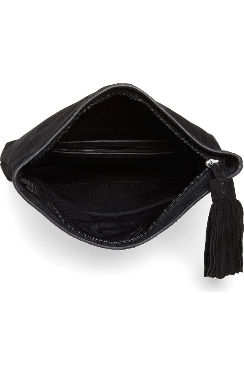Leith Suede Clutch, Alternate, color,