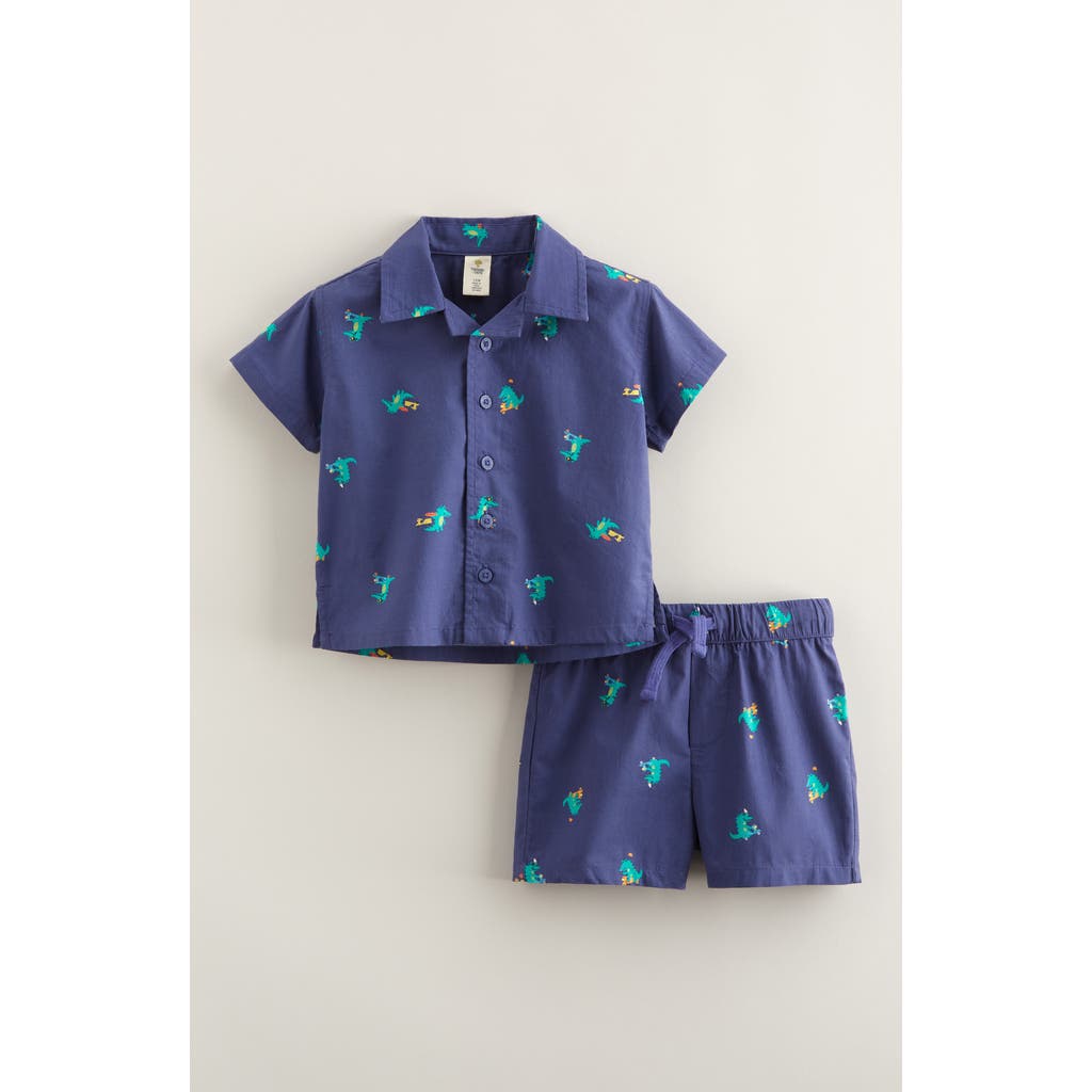 Tucker + Tate Patterned Cotton Camp Shirt & Drawstring Shorts Set