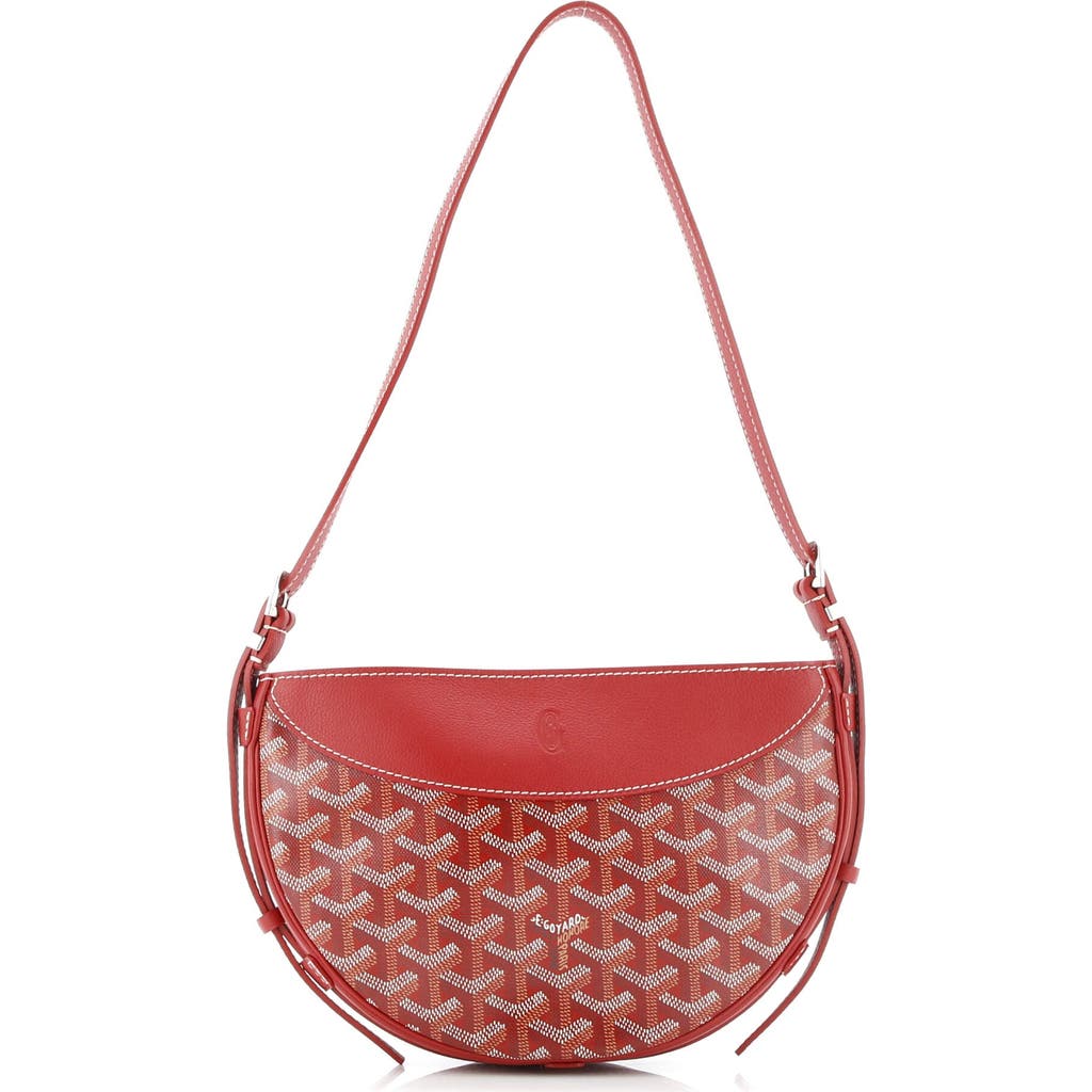 Pre-owned Goyard Goyard Hirondelle Shoulder Bag Coated Canvas And Leather In Red