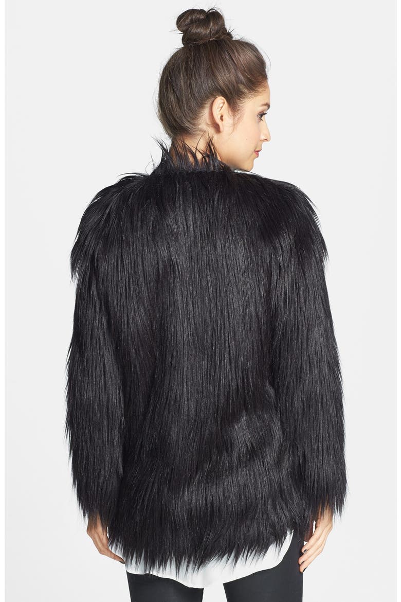 Hot & Delicious Faux Fur Jacket, Alternate, color, BLACK