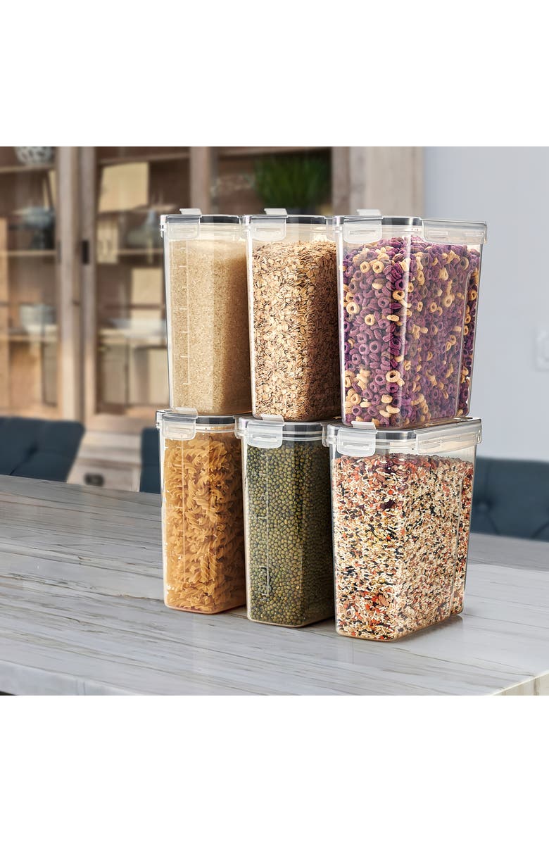 SORBUS 6-Pack Airtight Cereal Storage Containers, Alternate, color, Clear