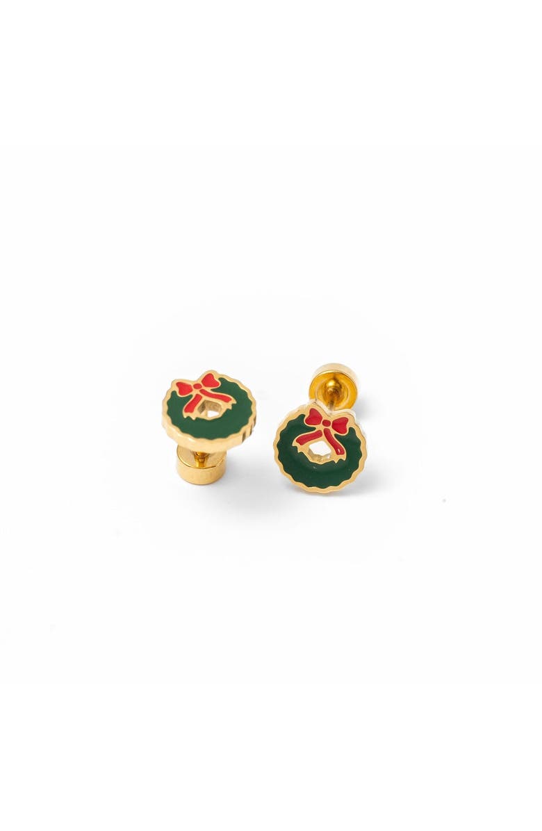 Pip Pop Wreath Stud Earrings, Alternate, color, Green