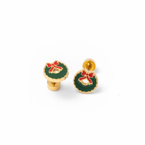 Pip Pop Wreath Stud Earrings In Green