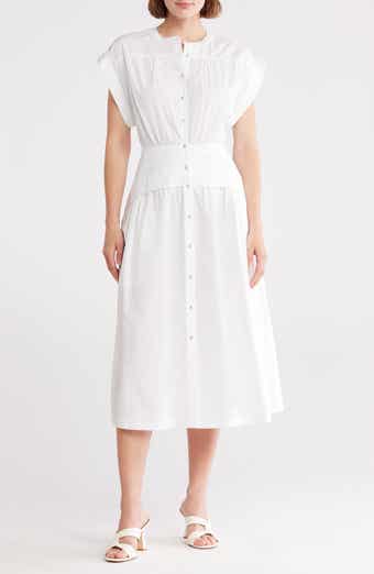 AREA STARS Cuffed Cap Sleeve Cotton Fit & Flare Dress