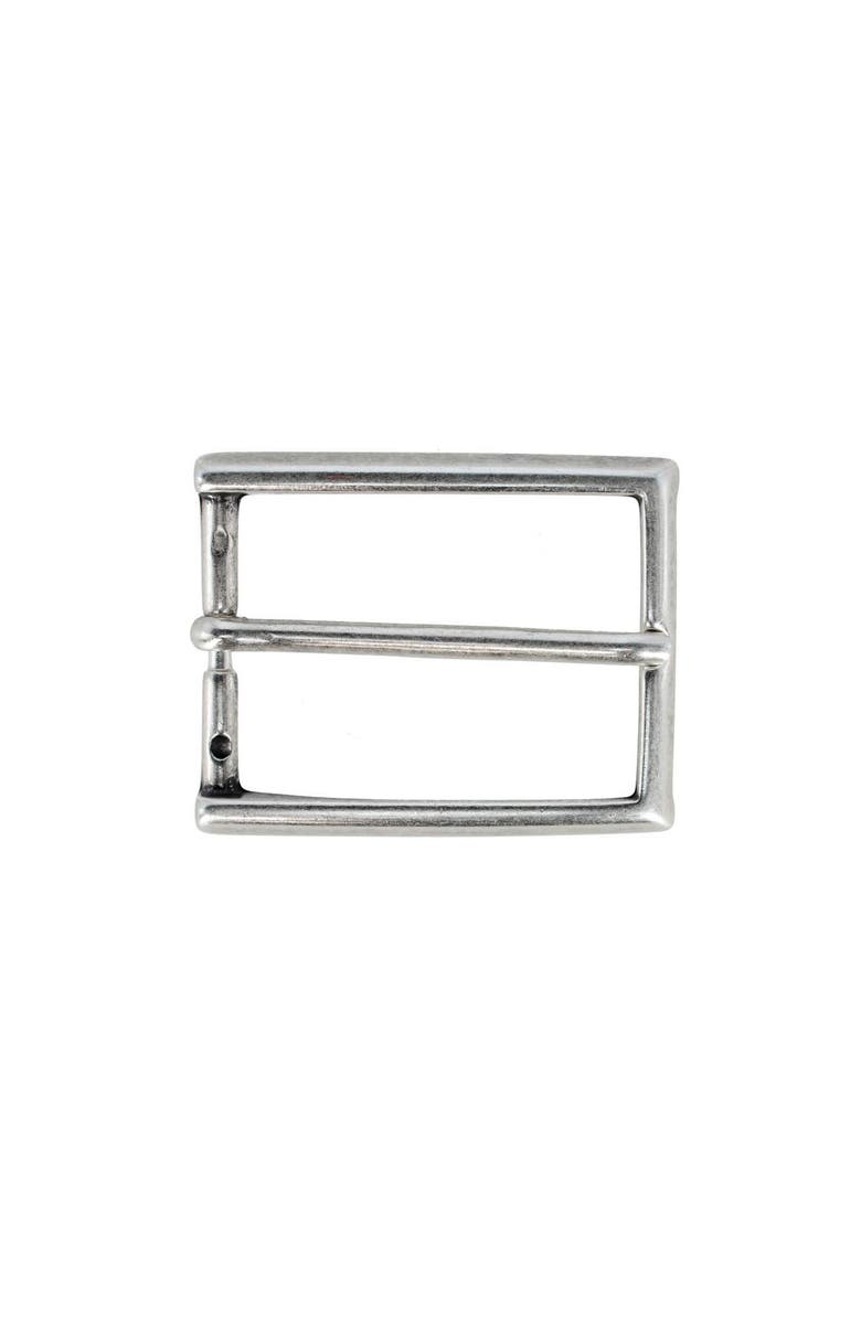 Trafalgar 35mm Italian Simply Classic Rectangular Solid Brass Harness Belt Buckle, Main, color, English Silver