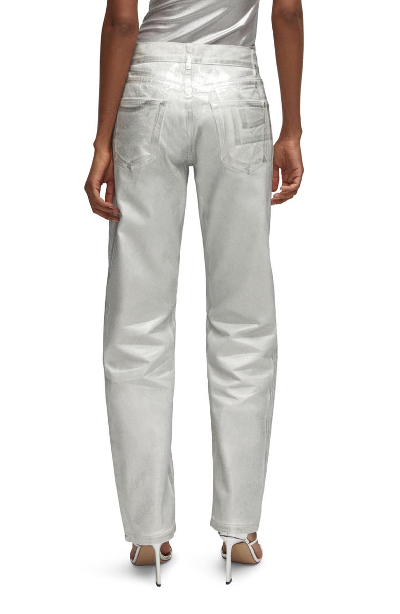 MANGO Metallic Straight Leg Jeans, Alternate, color, 