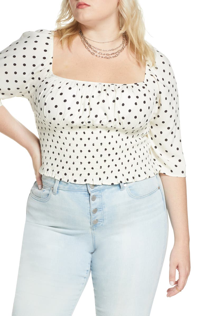 BP. x Claudia Sulewski Print Smocked Top, Main, color, 