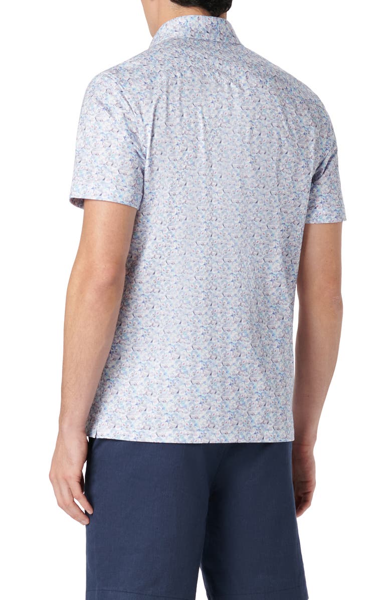 Bugatchi Milo OoohCotton<sup>®</sup> Fruit Print Short Sleeve Button-Up Shirt, Alternate, color, Air Blue