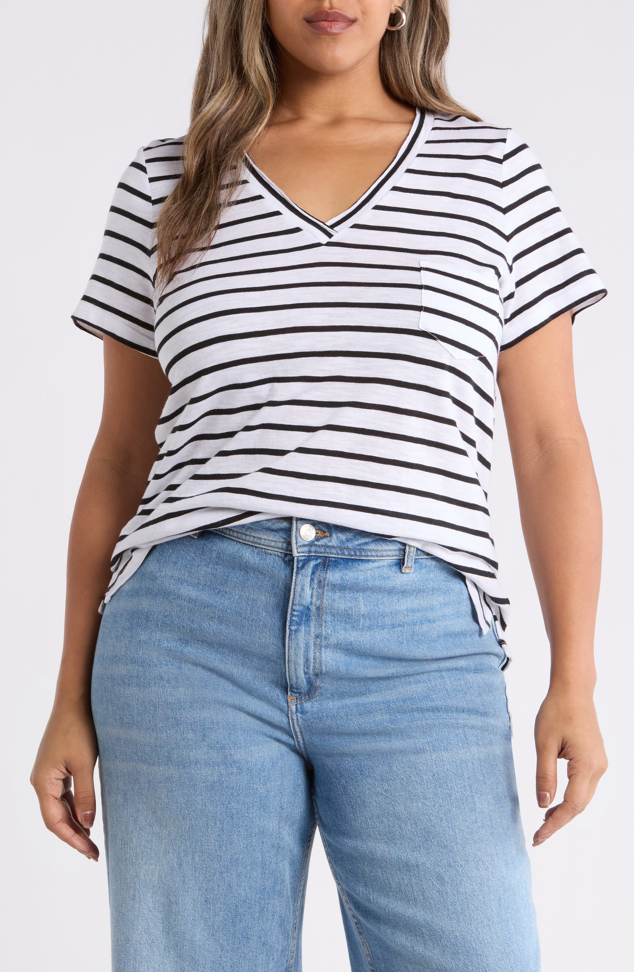 WHITE- BLACK ELIZABETH STRIPE