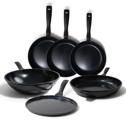 Alva Energy 6-piece Ceramic Nonstick Frying Pan Set In Black