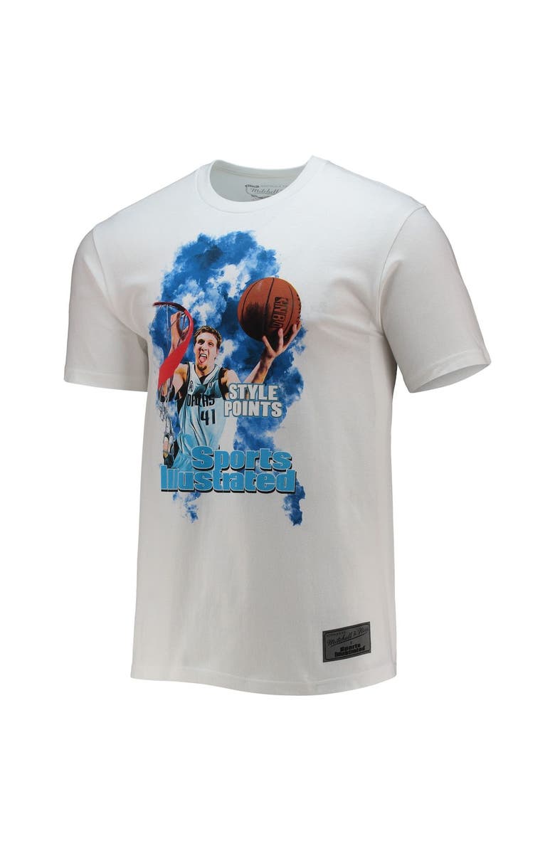 Mitchell & Ness Men's Mitchell & Ness x Sports Illustrated Dirk Nowitzki White Dallas Mavericks Player T-Shirt, Alternate, color, 