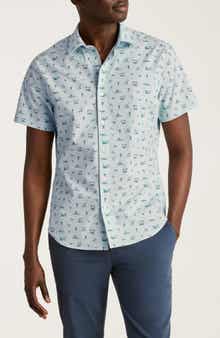 Bonobos Riviera Slim Fit Tropical Print Short Sleeve Stretch Cotton Button-Up Shirt