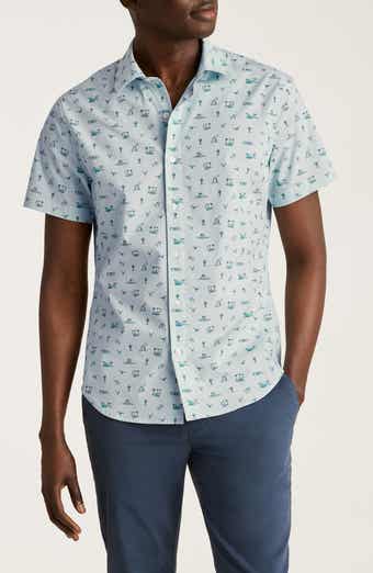 Bonobos Riviera Slim Fit Tropical Print Short Sleeve Stretch Cotton Button-Up Shirt