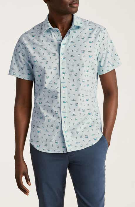 Bonobos Riviera Slim Fit Tropical Print Short Sleeve Stretch Cotton Button-Up Shirt